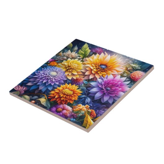 Hübsche Farbenfrohe Kunst Blume Fliese (Seite)