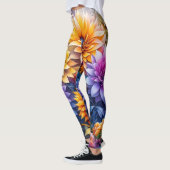 Hübsche Farbenfrohe Kunst Blume Leggings (Links)