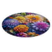 Hübsche Farbenfrohe Kunst Blume Schneidebrett (Ecke)