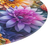 Hübsche Farbenfrohe Kunst Blume Schneidebrett (Ecke)
