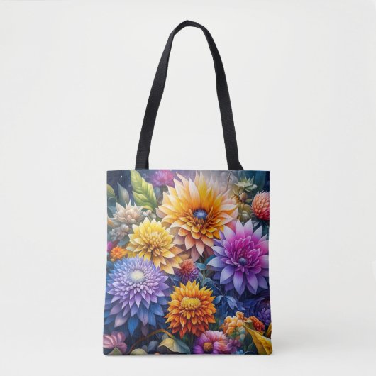 Hübsche Farbenfrohe Kunst Blume Tasche (Vorderseite)
