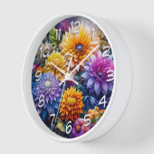 Hübsche Farbenfrohe Kunst Blume Uhr (Winkel)