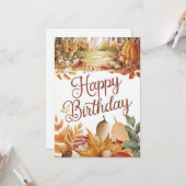 Hübsche farbenfrohe Kürbiskugel Herbst glücklich G Karte (Vorderseite/Rückseite Beispiel)