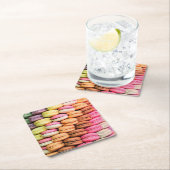 Hübsche farbenfrohe Macarons Rechteckiger Pappuntersetzer (Vor Ort)