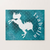 Hübsche farbenfrohe Meerjungfrau Einhorn Personali Puzzle (Horizontal)