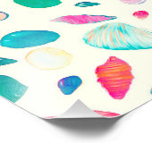 Hübsche farbenfrohe Muscheln Beige Muster Fotodruck (Ecke)