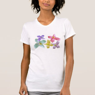 Hübsche, farbenfrohe rosa, violette, gelbe, blaue T-Shirt