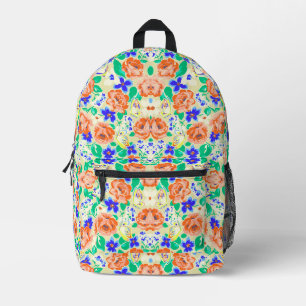 Hübsche farbenfrohe Schmetterlinge Rosen Muster Bedruckter Rucksack