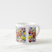 Hübsche farbenfrohe Stiefmütterchen Espressotasse (Vorderseite Rechts)