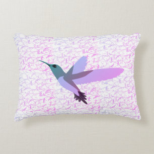 Hübsche Farbenspiel Hummingbird und eleganter Hint Dekokissen