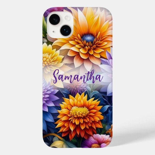 Hübsche Farbige Ai Art Blume Personalisiert Case-Mate iPhone Hülle (Rückseite)