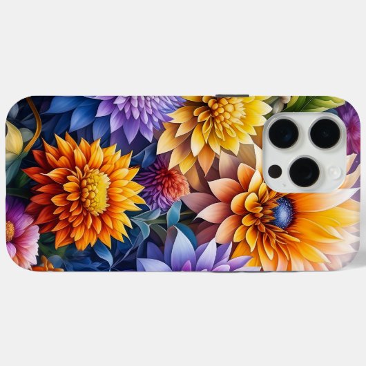 Hübsche Farbige Ai Art Blume Personalisiert Case-Mate iPhone Hülle (Rückseite (Horizontal))