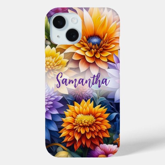 Hübsche Farbige Ai Art Blume Personalisiert Case-Mate iPhone Hülle (Rückseite)