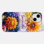 Hübsche Farbige Ai Art Blume Personalisiert Case-Mate iPhone Hülle (Rückseite (Horizontal))