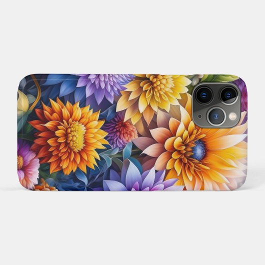 Hübsche Farbige Ai Art Blume Personalisiert Case-Mate iPhone Hülle (Rückseite (Horizontal))