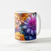 Hübsche Farbige Ai Art Blume Personalisiert Kaffeetasse (VorderseiteRechts)