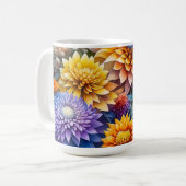 Hübsche Farbige Ai Art Blume Personalisiert Kaffeetasse (Vorderseite Links)