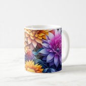 Hübsche Farbige Ai Art Blume Personalisiert Kaffeetasse (VorderseiteRechts)