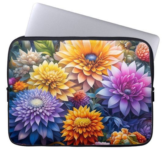 Hübsche Farbige Ai Art Blume Personalisiert Laptopschutzhülle (Vorderseite)