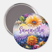 Hübsche Farbige Ai Art Blume Personalisiert Magnet (Vorderseite/Rückseite)