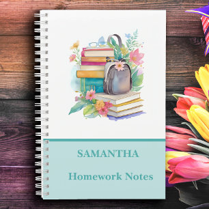 Hübsche Farbige Aquarell-Bücher Blumen Schule Notizblock