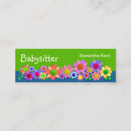 Hübsche farbige Blume Babysitter Mini Visitenkarte