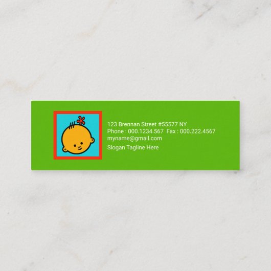 Hübsche farbige Blume Babysitter Mini Visitenkarte (Rückseite)