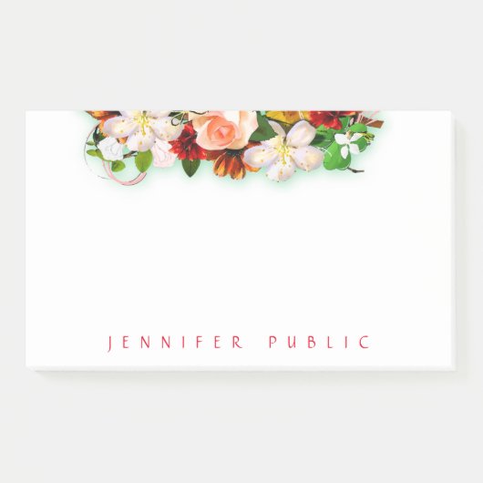 Hübsche Farbige Blume Bouquet Vorlage Post-it Klebezettel (Vorderseite)