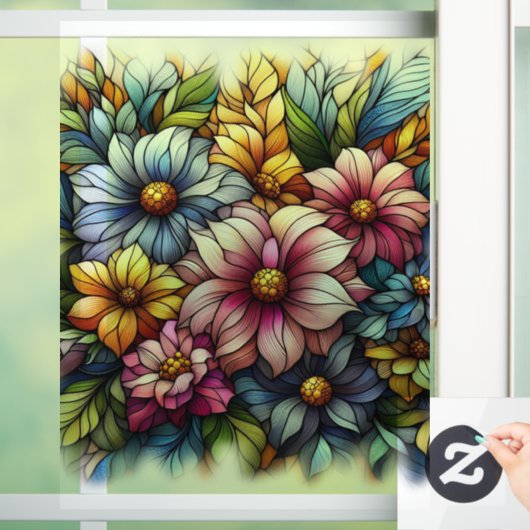 Hübsche Farbige Blume Fensterklammer Fensteraufkleber (Zuhause)