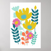 Hübsche farbige Blume, grüngelbe Wand Poster (Vorne)