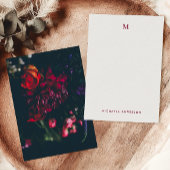 Hübsche Farbige Blume Monogramm und Name Mitteilungskarte