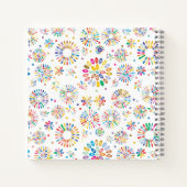 Hübsche farbige Blume Muster auf Weiß Notizblock (Rückseite)