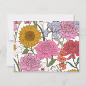 Hübsche farbige Blume Muster Grenzfläche Mitteilungskarte (Rückseite)