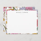 Hübsche farbige Blume Muster Grenzfläche Mitteilungskarte (Vorne/Hinten)
