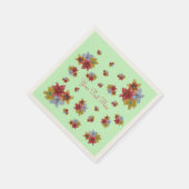 hübsche farbige Blume rot und gelb Serviette (Ecke)