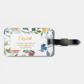 Hübsche Farbige Blume Wasserfarben personalisieren Gepäckanhänger (Rückseite horizontal)
