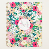 Hübsche farbige Blume Weiß Botanisch Planer (Vorderseite)