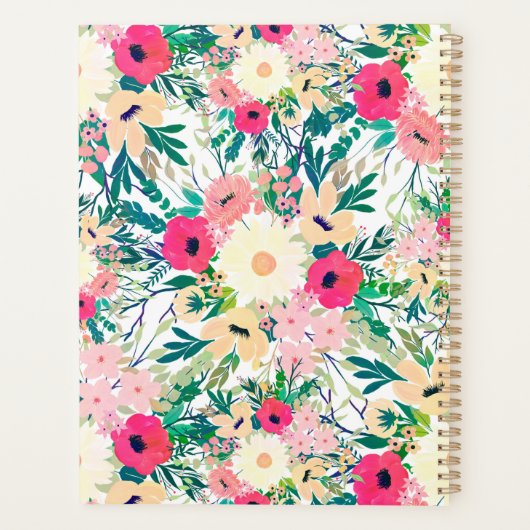 Hübsche farbige Blume Weiß Botanisch Planer (Rückseite)