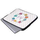 Hübsche farbige Blume Wreath Personalisiert Dotty Laptopschutzhülle (Vorne Knopf)