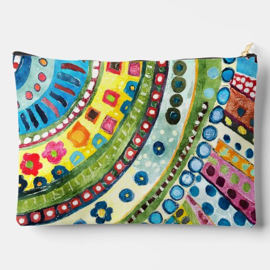 Hübsche farbige Hippie Abstrakt Zubehörtasche (Rückseite)