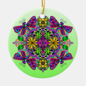 Hübsche farbige Libelle Mystical Mandala Keramik Ornament (Vorne)