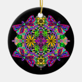 Hübsche farbige Libelle Mystical Mandala Keramik Ornament (Vorne)