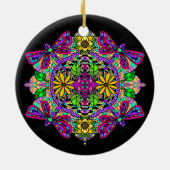 Hübsche farbige Libelle Mystical Mandala Keramik Ornament (Hinten)