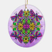 Hübsche farbige Libelle Mystical Mandala Keramik Ornament (Links)