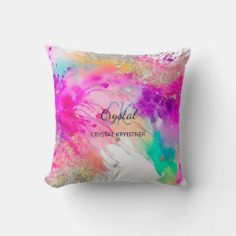 Hübsche farbige Paint Splash Monogramm Kissen