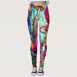 Hübsche farbige Pilze auf modernem Maßanzug Leggings
