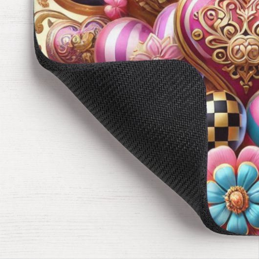 HÜBSCHE FARBIGE VALENTINSTAG HERZEN MOUSEPAD (Ecke)