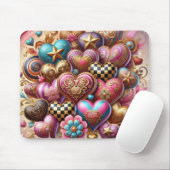 HÜBSCHE FARBIGE VALENTINSTAG HERZEN MOUSEPAD (Mit Mouse)