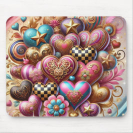 HÜBSCHE FARBIGE VALENTINSTAG HERZEN MOUSEPAD