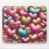 HÜBSCHE FARBIGE VALENTINSTAG HERZEN MOUSEPAD (Vorne)